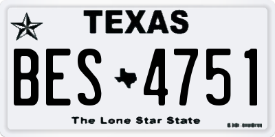 TX license plate BES4751