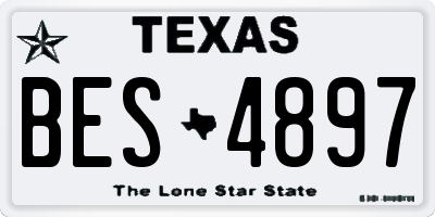 TX license plate BES4897