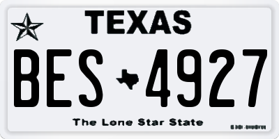 TX license plate BES4927