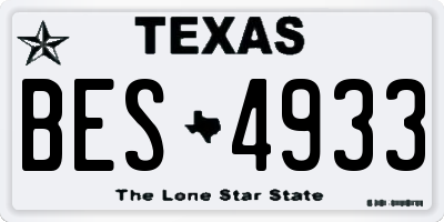 TX license plate BES4933