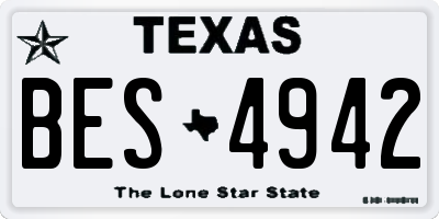TX license plate BES4942