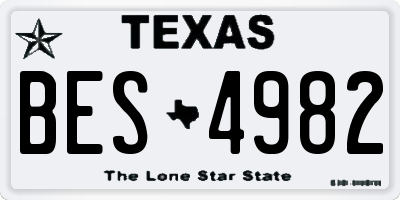 TX license plate BES4982