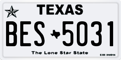TX license plate BES5031