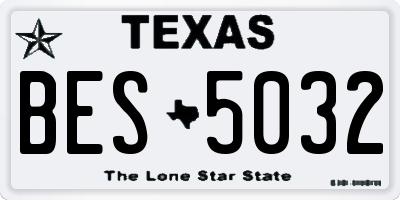 TX license plate BES5032