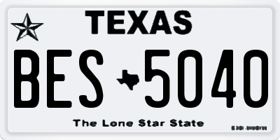 TX license plate BES5040