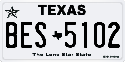 TX license plate BES5102