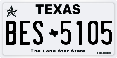 TX license plate BES5105