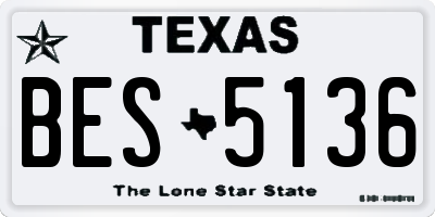 TX license plate BES5136