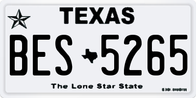 TX license plate BES5265