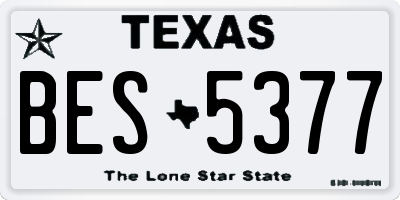TX license plate BES5377
