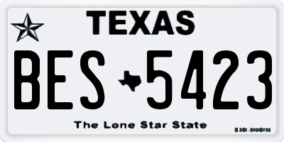 TX license plate BES5423