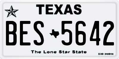 TX license plate BES5642