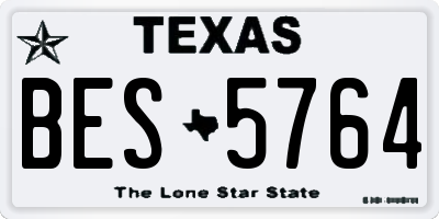 TX license plate BES5764