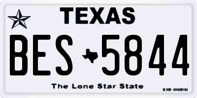 TX license plate BES5844