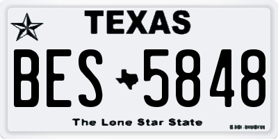 TX license plate BES5848