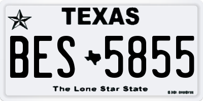 TX license plate BES5855