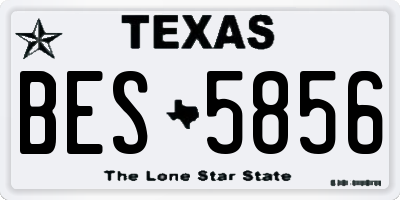 TX license plate BES5856