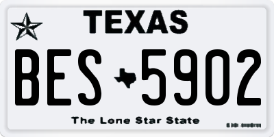 TX license plate BES5902