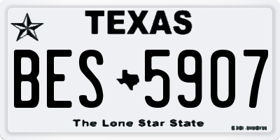 TX license plate BES5907