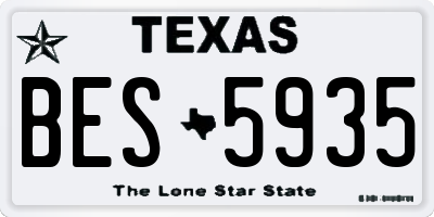 TX license plate BES5935