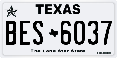 TX license plate BES6037