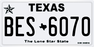 TX license plate BES6070