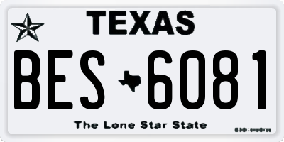 TX license plate BES6081