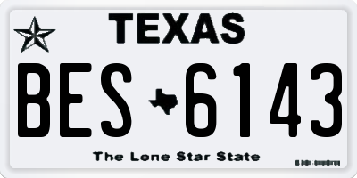 TX license plate BES6143
