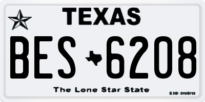 TX license plate BES6208