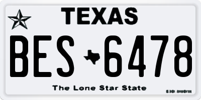 TX license plate BES6478