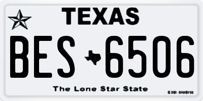 TX license plate BES6506