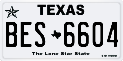 TX license plate BES6604