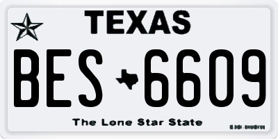 TX license plate BES6609