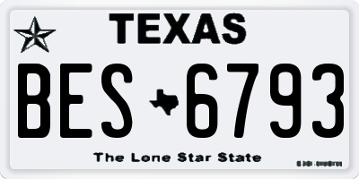 TX license plate BES6793