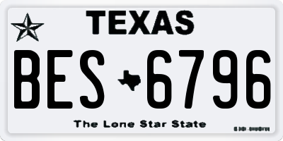 TX license plate BES6796