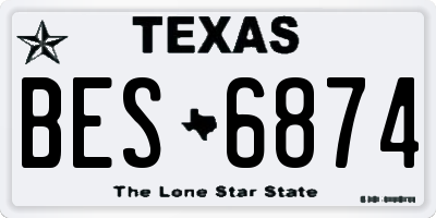 TX license plate BES6874