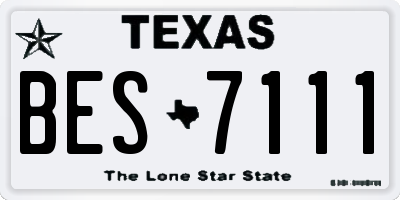 TX license plate BES7111
