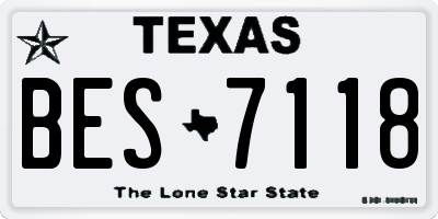 TX license plate BES7118