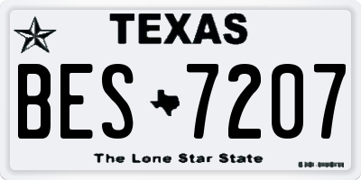 TX license plate BES7207