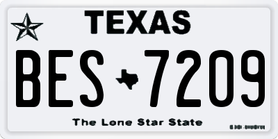 TX license plate BES7209