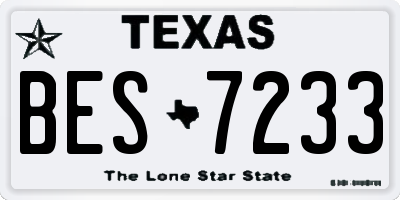 TX license plate BES7233