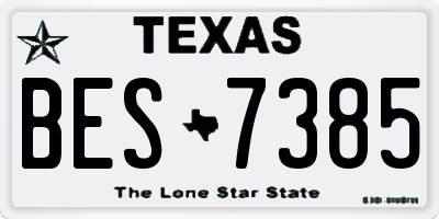 TX license plate BES7385