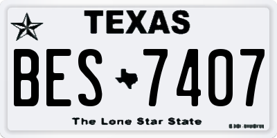 TX license plate BES7407