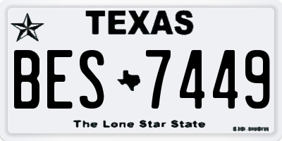 TX license plate BES7449