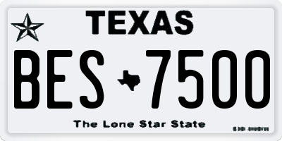 TX license plate BES7500