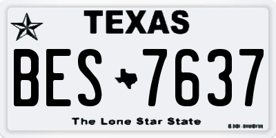TX license plate BES7637