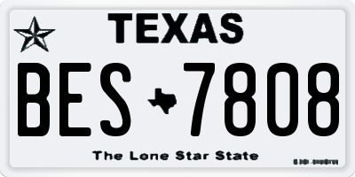 TX license plate BES7808
