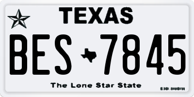 TX license plate BES7845