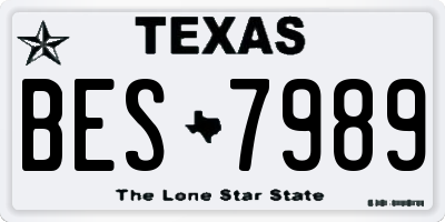 TX license plate BES7989