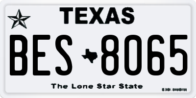 TX license plate BES8065